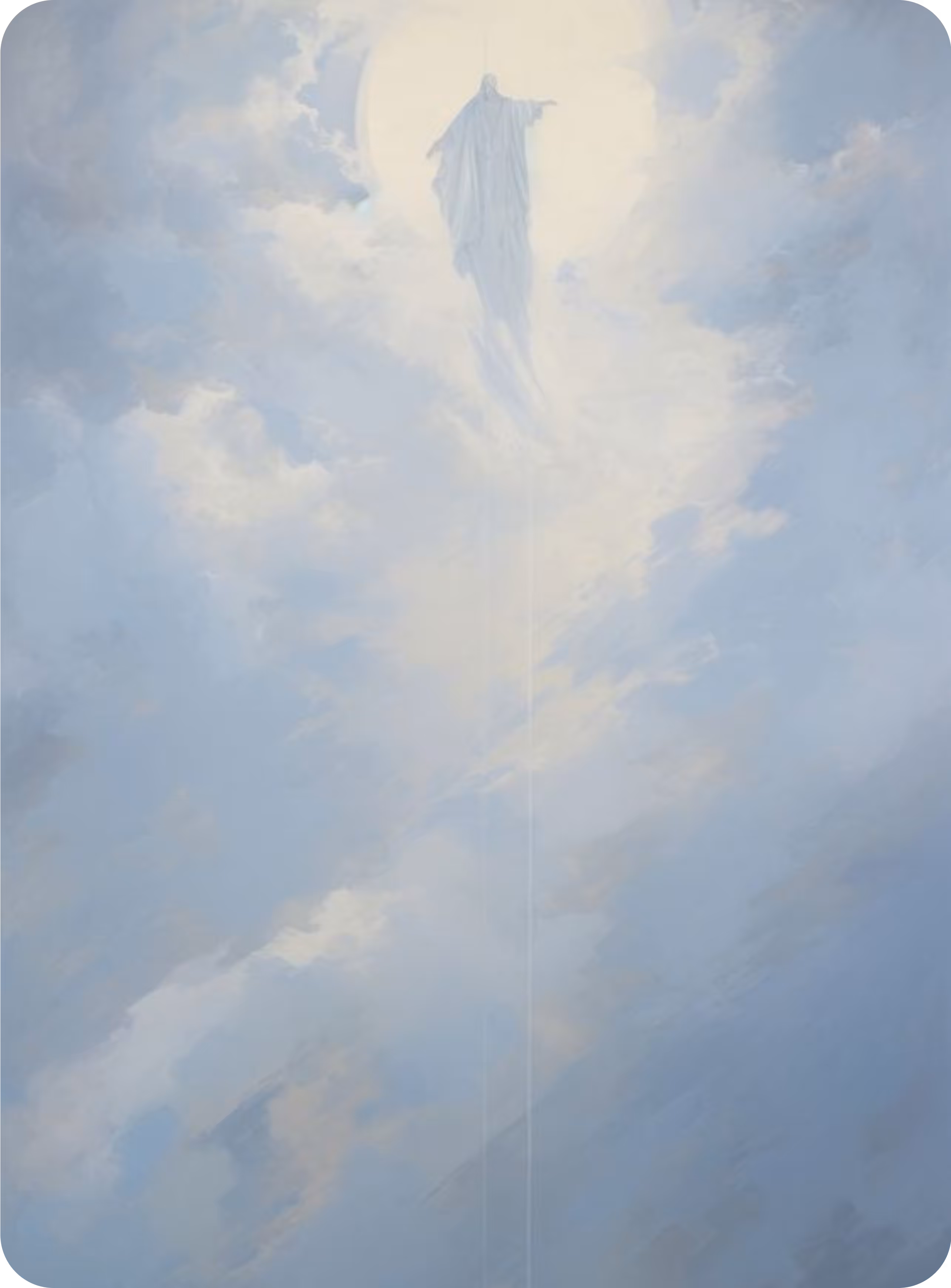 An illustration of Jesus in an open sky