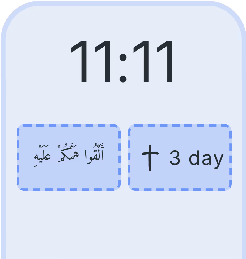 Three Lock Screen widgets side by side, each carrying a verse